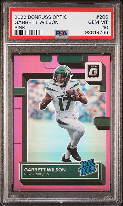 2022 Panini Donruss Optic 206 Garrett Wilson Pink PSA 10