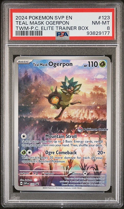 2024 Pokemon Svp En-sv Black Star Promo 123 Teal Mask Ogerpon Twilight Masquerade Pokemon Center Elite Trainer Box PSA
