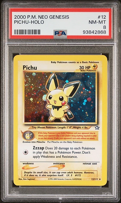 2000 Pokemon Neo Genesis 12 Pichu-holo PSA