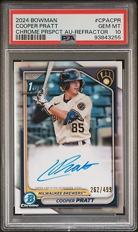 2024 Bowman Chrome Prospect Autographs Cpacpr Cooper Pratt Refractor PSA 10