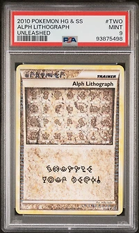 2010 Pokemon Heartgold & Soulsilver Unleashed Two Alph Lithograph PSA 9
