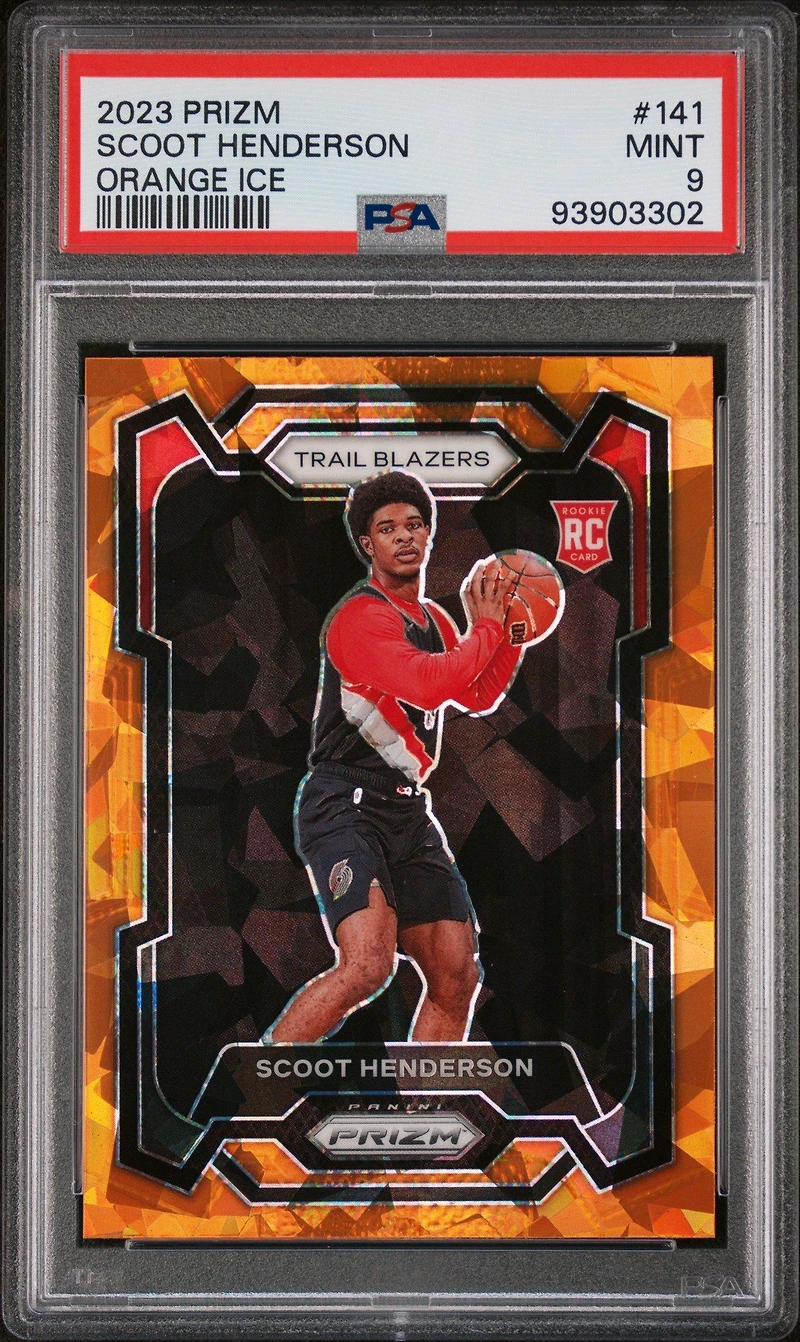 2023 Panini Prizm 141 Scoot Henderson Orange Ice PSA 9