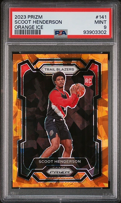 2023 Panini Prizm 141 Scoot Henderson Orange Ice PSA 9