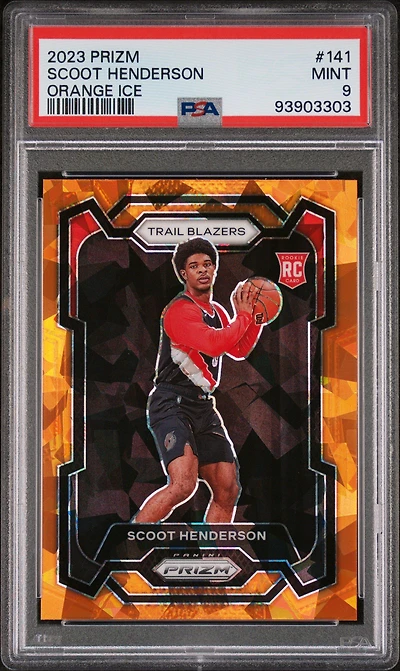 2023 Panini Prizm 141 Scoot Henderson Orange Ice PSA 9
