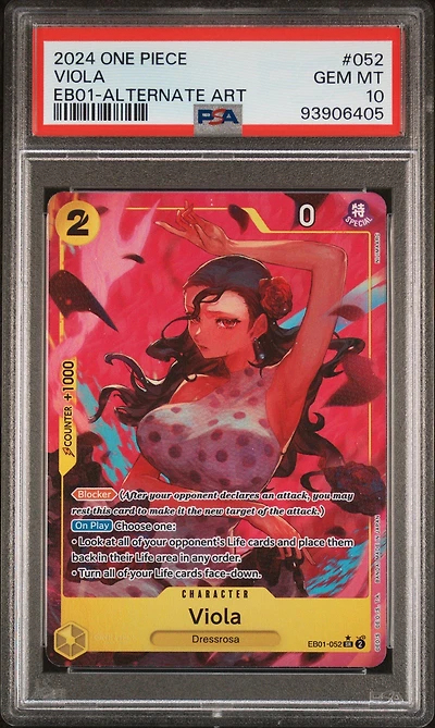 2024 One Piece Extra Booster -memorial Collection- 052 Viola Alternate Art PSA 10
