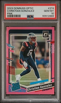 2023 Panini Donruss Optic 274 Christian Gonzalez Pink PSA 10