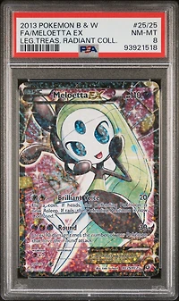 2013 Pokemon Black & White Legendary Treasures Radiant Collection Rc25 Full Art/meloetta Ex PSA 8