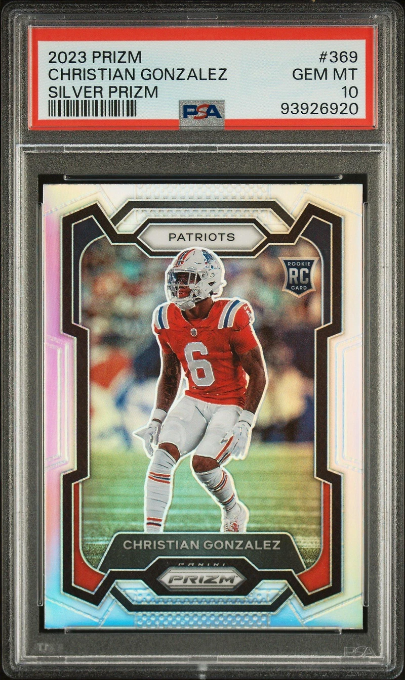 2023 Panini Prizm 369 Christian Gonzalez Silver Prizm PSA 10
