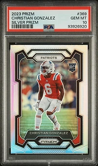 2023 Panini Prizm 369 Christian Gonzalez Silver Prizm PSA 10
