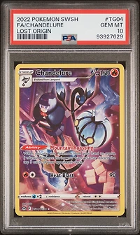 2022 Pokemon Sword & Shield Lost Origin Tg04 Full Art/chandelure PSA 10
