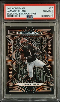 2023 Panini Obsidian 20 Ja'marr Chase Electric Etch Orange PSA 10