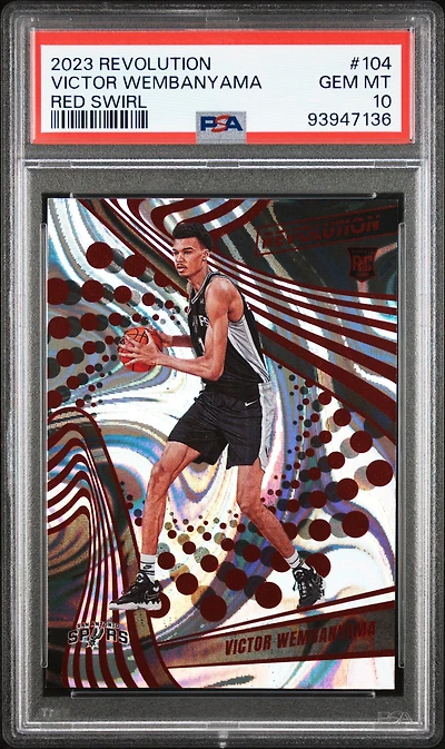 2023 Panini Revolution 104 Victor Wembanyama Red Swirl PSA 10