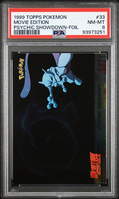 1999 Topps Pokemon The Movie Edt 33 Movie Edition Psychic Showdown-foil PSA 8