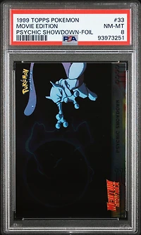 1999 Topps Pokemon The Movie Edt 33 Movie Edition Psychic Showdown-foil PSA 8