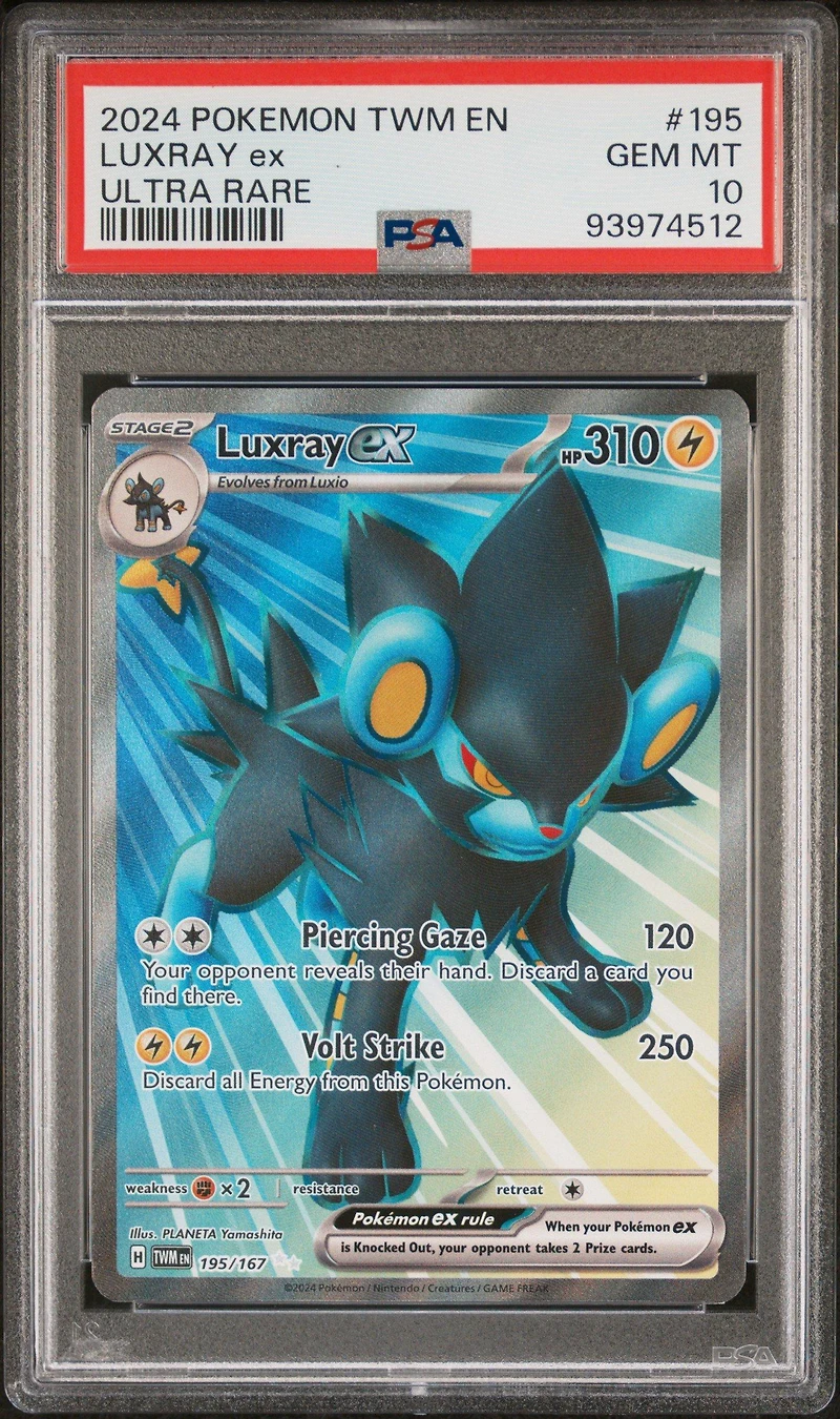 2024 Pokemon Twm En-twilight Masquerade 195 Luxray Ex Ultra Rare PSA 10