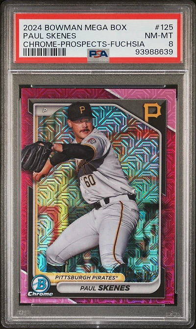 2024 Bowman Mega Box Chrome Prospects 125 Paul Skenes Fuchsia PSA 8