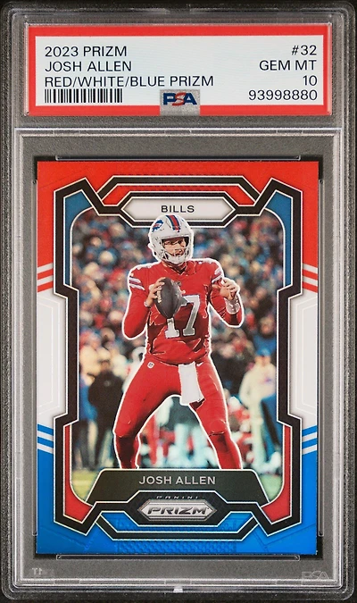 2023 Panini Prizm 32 Josh Allen Red/white/blue Prizm PSA 10