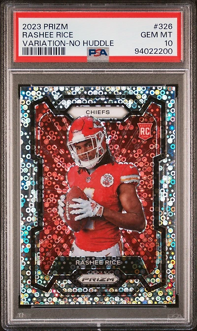 2023 Panini Prizm 326 Rashee Rice Variation-no Huddle PSA 10