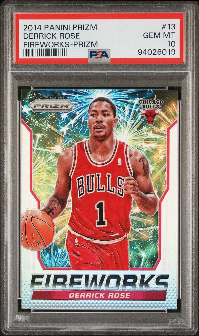 2014 Panini Prizm Fireworks 13 Derrick Rose Prizm PSA 10