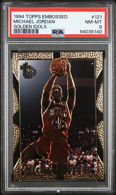 1994 Topps Embossed 121 Michael Jordan Golden Idols PSA 8