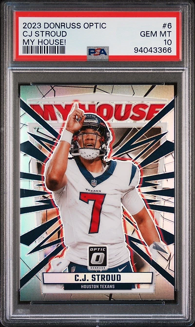 2023 Panini Donruss Optic My House! 6 Cj Stroud PSA 10