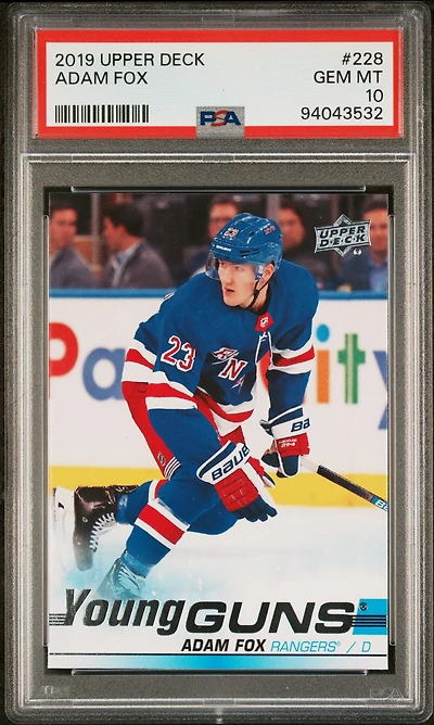 2019 Upper Deck 228 Adam Fox PSA