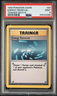 1999 Pokemon Game 92 Energy Removal Trainer Deck B PSA 9