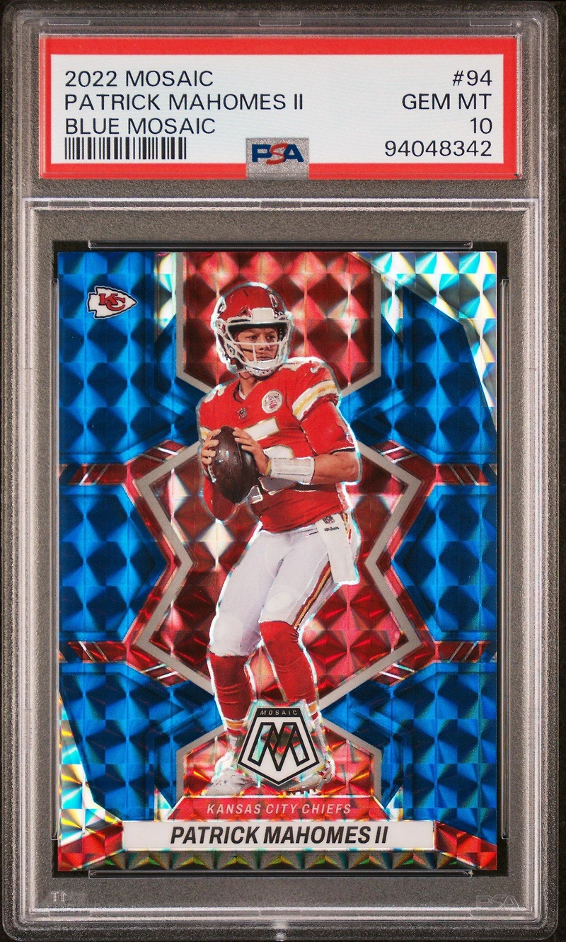 2022 Panini Mosaic 94 Patrick Mahomes Ii Blue Mosaic PSA 10