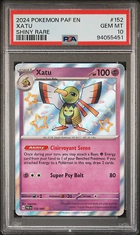 2024 Pokemon Paf En-paldean Fates 152 Xatu Shiny Rare PSA 10