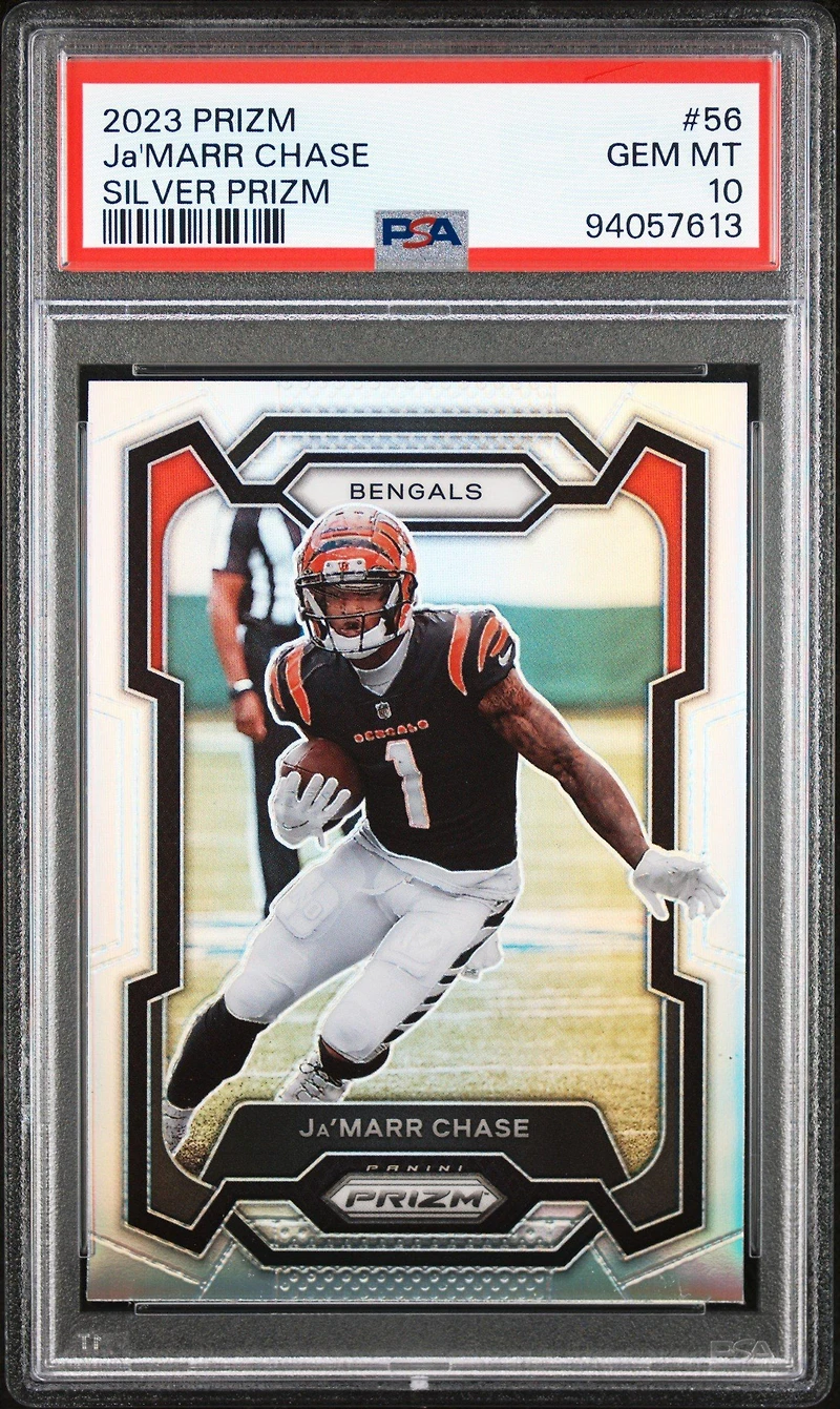 2023 Panini Prizm 56 Ja'marr Chase Silver Prizm PSA 10