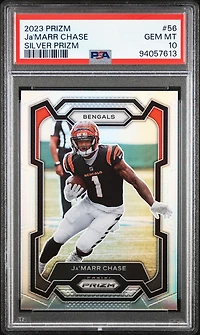 2023 Panini Prizm 56 Ja'marr Chase Silver Prizm PSA 10