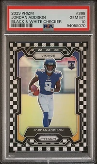 2023 Panini Prizm 368 Jordan Addison Black & White Checker PSA 10