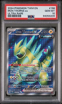 2024 Pokemon Twm En-twilight Masquerade 196 Iron Thorns Ex Ultra Rare PSA