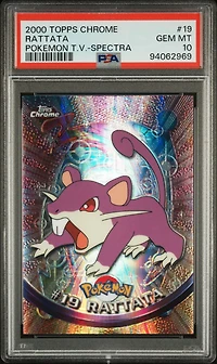2000 Topps Chrome Pokemon T.v. 19 Rattata Spectra PSA 10