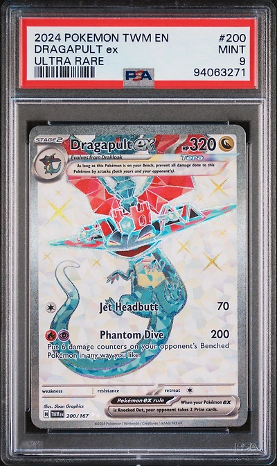2024 Pokemon Twm En-twilight Masquerade 200 Dragapult Ex Ultra Rare PSA