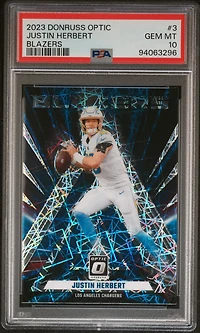 2023 Panini Donruss Optic Blazers 3 Justin Herbert PSA 10