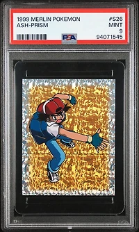 1999 Merlin Pokemon S26 Ash-prism PSA 9