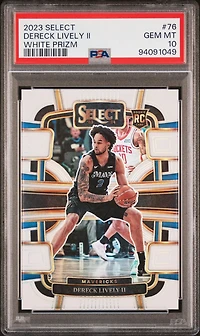 2023 Panini Select 76 Dereck Lively Ii White Prizm PSA 10