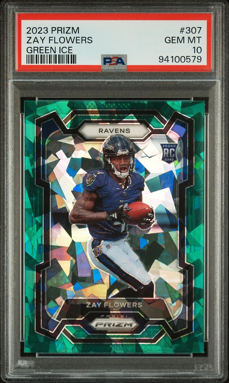 2023 Panini Prizm 307 Zay Flowers Green Ice PSA 10