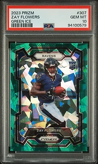 2023 Panini Prizm 307 Zay Flowers Green Ice PSA 10