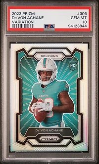 2023 Panini Prizm 306 De'von Achane Variation PSA 10