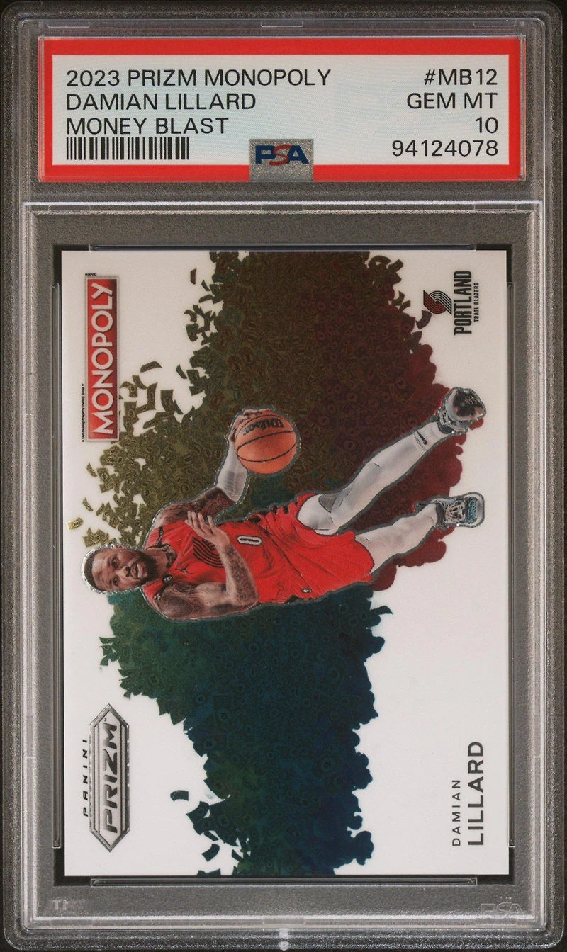 2023 Panini Prizm Monopoly Money Blast Mb12 Damian Lillard PSA 10