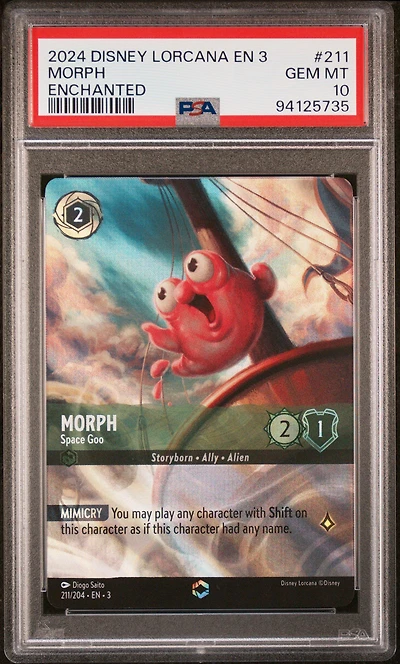 2024 Disney Lorcana En 3-into The Inklands 211 Morph - Space Goo Enchanted PSA 10