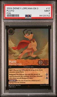 2024 Disney Lorcana En 3-into The Inklands 17 Pluto - Determined Defender Foil PSA 9