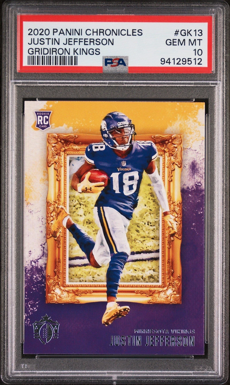 2020 Panini Chronicles Gridiron Kings Gk13 Justin Jefferson PSA 10