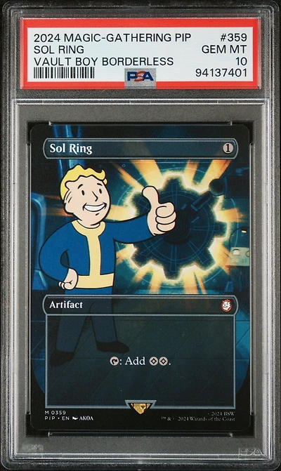 2024 Magic The Gathering Fallout 359 Sol Ring Vault Boy Borderless PSA 10