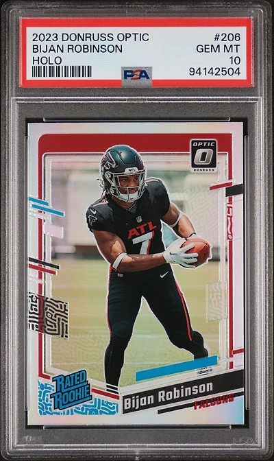 2023 Panini Donruss Optic 206 Bijan Robinson Holo PSA 10