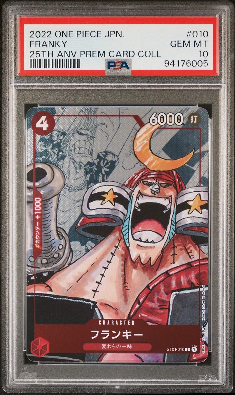 2022 One Piece Japanese 25th Anniversary Premium Card Collection 010 Franky PSA 10