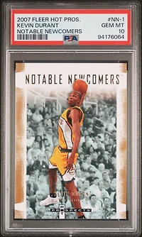 2007 Fleer Hot Prospects Notable Newcomers Nn-1 Kevin Durant PSA 10