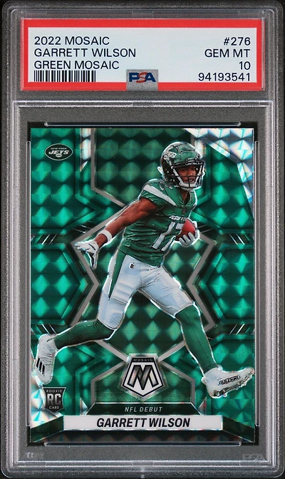 2022 Panini Mosaic 276 Garrett Wilson Green Mosaic PSA 10